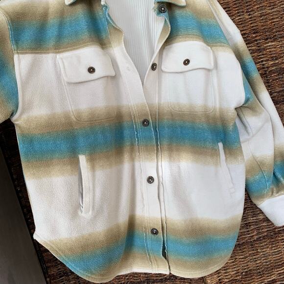 FREE PEOPLE Ruby West Coast Shirt Jacket Shacket sz Medium Oversized Heavyweight - Picture 9 of 16